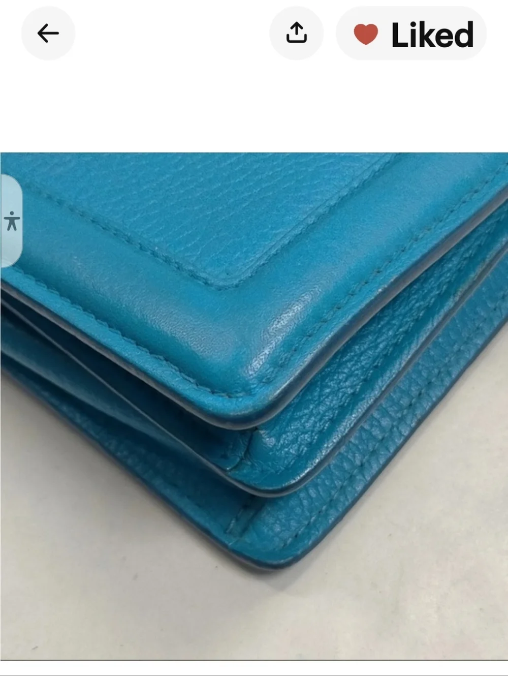 MCM Sky Blue Leather Satchel